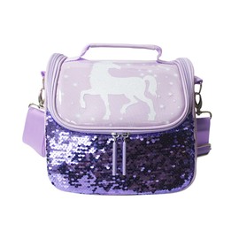 Kindness Footprint Lunch Bag Insulated Lunch Box Detachable Adjustable Strap… (Unicorn Purple)