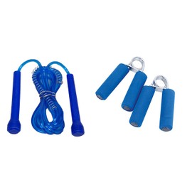 Simran Sports Home Exercise and Fitness Combo of Pencil Skipping Rope & Hand Gripper