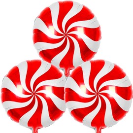 HADCKJA Candy Balloons Christmas Balloons Windmill Balloons Red Windmill Candy Balloons for Christmas Party Birthday Party Supplies Decorations Xmas New Year Party Decorations Balloons Party 3pcs
