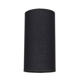 Contemporary and Stylish Jet Black Linen Fabric Tall Cylindrical Lamp Shade for Pendant or Table Lamp Base - 25cm Height - 40w Maximum - Suitable for The Home or Commercial Usage by Happy Homewares