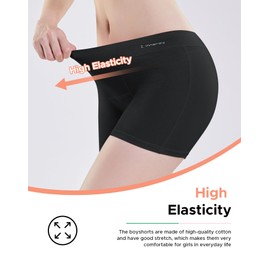 INNERSY Girls Period Trunks Underwear Cotton First Starter for Teen Aged 8-16 Panties 3 Pack(10-12 Years, 3 Black)