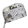 Scrub Cap Hat Unisex Animal Print Uniform Cat (Gray)