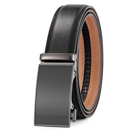 guvoosm Men's Leather Automatic Belt Business Suit 3.5 cm Width, Black-001