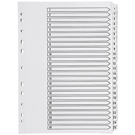 Q-Connect 1-25 Index Multi-Punched Reinforced Board Clear Tab A4 White