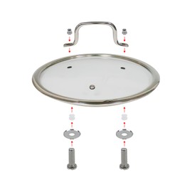 HEVSTIL 10 Inch Tempered Glass Lid Pan Lid for Frying Pan Glass Lid with Stainless Steel Handle Pan Lid Glass Vented Skillet Cover for Frying Pan Lodge Cast Iron Skillet