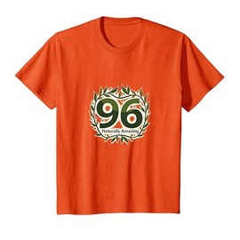96 and Naturally Amazing Birthday Gift for Seniors T-Shirt, Youth, Orange
