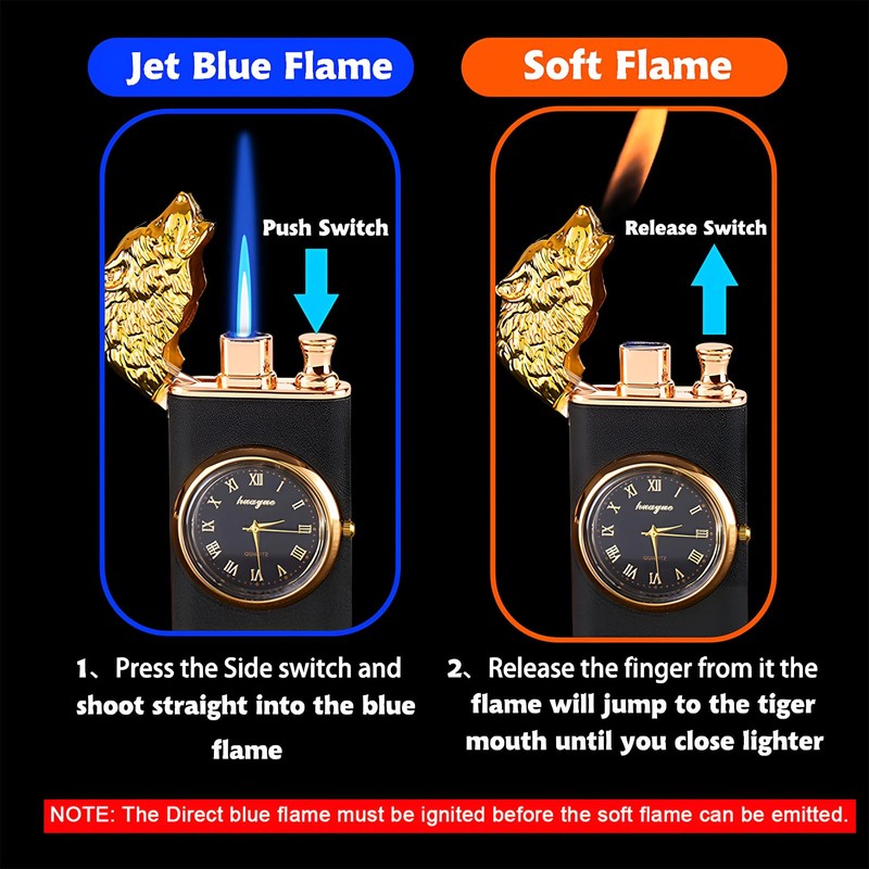 Torch Lighter, Frosted Magic Dual Flame Dragon Lighter with Fashion