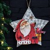 com-four® hanging Christmas decoration, wooden hanger in star shape, large