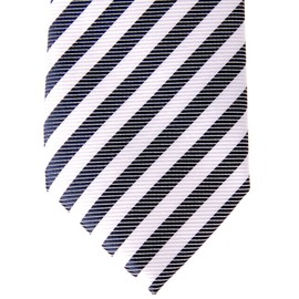 Retreez Corbata preatada tejida a rayas para niño, Azul marino/rayas blancas., 4-7 Años