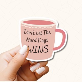 KADSTICKY - 3PCS Don't Let The Hard Days Wins, Quote Stickers, Waterproof Vinyl Stickers for Water Bottle Laptop Book Kindle Phone Cup, Inspirational Decals for Teens Adults Students