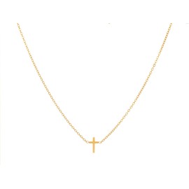Cross Necklace for Women，Small Cross Necklace Tiny Cross Pendant Choker Necklaces Simple Gold Cross Necklaces for Women Cute Aesthetic Necklaces Dainty Jewelry for Women Girls (Golden, One size)
