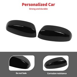 Linskip Driver and Passenger Side Mirror Covers for Chevy Avalanche Suburban Tahoe Silverado & GMC Sierra Yukon & Escalade 2007 2008 2009 2010 2011 2012 2013 2014, Top Half Mirror Bezel Caps Black