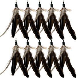 CATDABIR Cat Feather Toys Refills Da Bird Cat Toy, 10 PCS Natural Feather Da Bird Refills, Cat Wand Replacement Feathers for Cat Toys