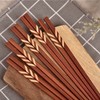 Wooden Chopsticks Japanese Style Rectangular Red Sandalwood Inlaid Boxwood Reusable