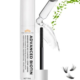 2 in 1 Lash REMOVER with BIOTIN; Sensitive Skin; Cluster Eyelash Remover; Collegen Extract & Nourishing Oils -Non-toxic- Gentle Formula