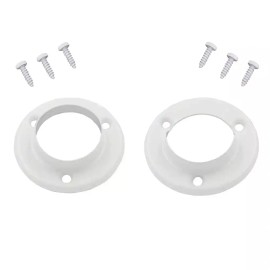 Everbilt White Metal Pole Socket Closet Rod Holder Closet Rod Bracket Support 1-3/8" Dia.