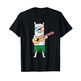 Lama Ukulele Luau Carino Divertente Hawaii Alpaca Maglietta