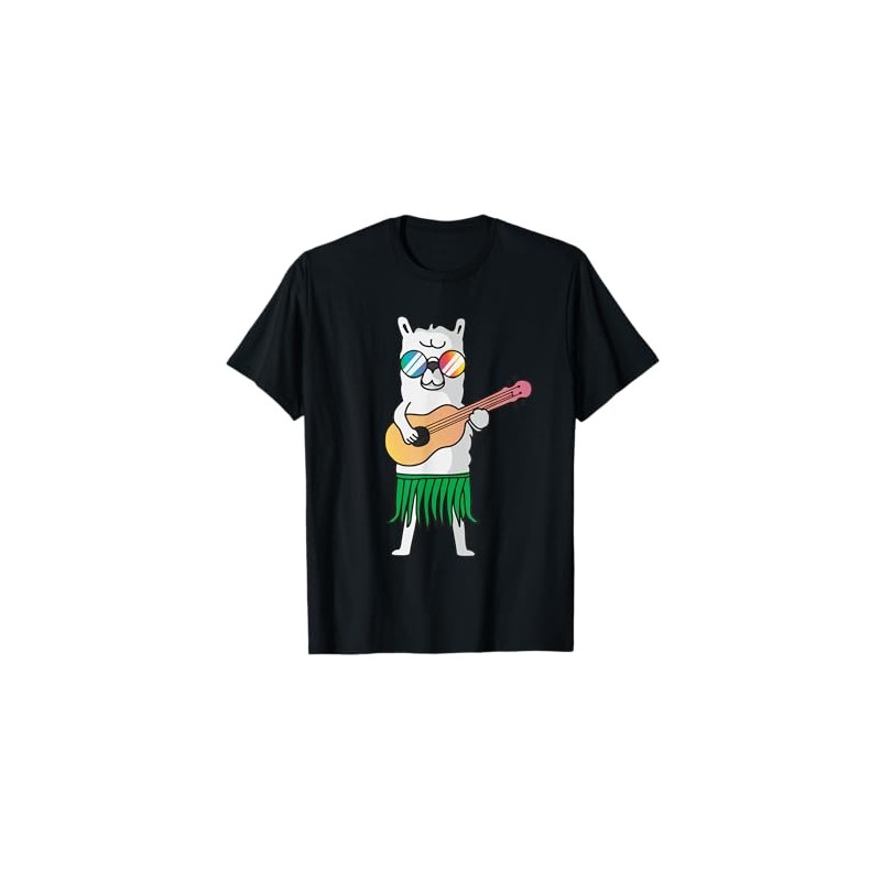 Lama Ukulele Luau Carino Divertente Hawaii Alpaca Maglietta