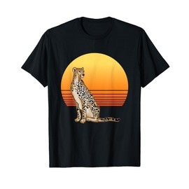 Retro Cheetah Lover Illustration Wild Cat Love T-Shirt