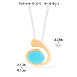 Statement Turquoise Necklace for Women Adjustable Punk Crystal Turquoise Necklace Chunky Exaggerated Turquoise Pendant Necklace Bohemian Holiday Jewelry (gold)