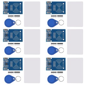 Alinan 6pcs RFID Kit MFRC522 RF IC Card Sensor Module with S50 Blank Card and Key Ring