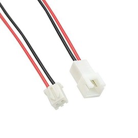BGTXINGI 50 x 25 Pairs 2.54 mm 2 Pin Female and Male Connector Plug with Red Black Terminal Plug Cable 200 mm Compatible with JST XH