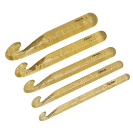 5 Pcs Large Crochet Hook Set Transparent Handle Knitting Needles Crochet Needle DIY Craft Weave Sewing Tools Yarn Crochet Needles Jumbo Crochet Hook for Blanket Shawl