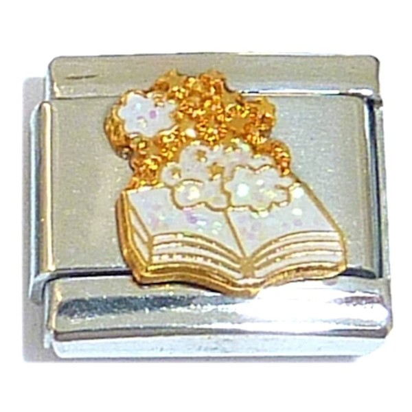 Book with Sparkle Glitter Italian Charm