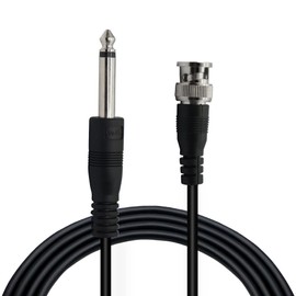 PNGKNYOCN BNC Male to 6.35mm 1/4 Inch Male Audio Cable，TS Mono Plug to BNC Plug Bidirection Connector Cable for CCTV DVR Camera Antenna Radio Etc.（2M）