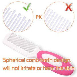 Baby Hair Brush, Cradle Cap Brush, Baby Hair Comb, Baby Hair Brush and Comb Set for Newborns & Toddlers, Baby Brush Soft Bristles, Ideal for Cradle Cap, Perfect Baby Registry Gift (Rose Red)