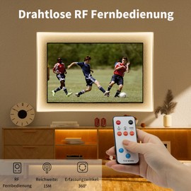 PAUTIX COB LED Strip 2700 K Warm White 5 m, Dimmable 24 V 2400 LEDs White LED Strip Light Set with Timer Function RF Remote Control and Power Supply, CRI93+ Bright Under-Unit Light for Home DIY