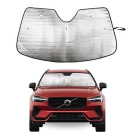 Windshield Sunshade for Volvo XC60 2018-2025 Front Window Sun Shade Foldable Reflective Sun Visor Custom Sunscreen UV Blocker Privacy Protector HeatShield Keep Your Car Cooler (Silver)