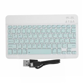 Wireless Bluetooth Keyboard Keycaps Typewriter Compatible with Universal Device 10inLight Green Spanish