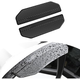2 piezas de protector de espejo lateral de fibra de carbono para lluvia, visera universal para espejo retrovisor, cubierta de ceja, deflector de viento impermeable antirreflejos, accesorios de