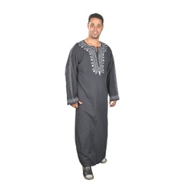 Egypt Bazar Mens Modern Kaftan House Dress Midnight Blue, midnight blue, 6XL