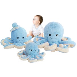 DENTRUN Octopus Stuffed Animals, Giant Octopus Plush Doll Play Toys for Kids Girls Boys Adults Birthday Xmas Halloween Present Stuffed Sea Animals Plushie, 7/16/24/32 Inches, 5 Colors