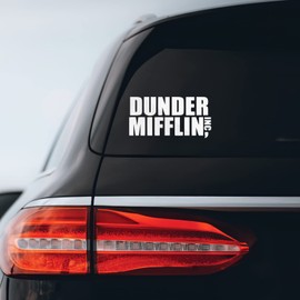Dunder Mifflin Office Parody Sticker Decal Notebook Car Laptop 6" x 3" (White)