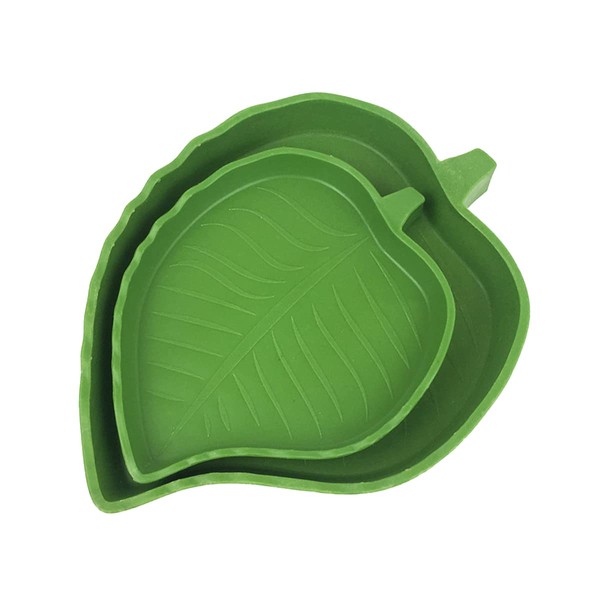 Jagowa Leaf-Shaped Reptile Food & Water Bowls - Set of