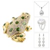 Rhinestone Frog Jewelry Box Painted Electroplated Frog Figurine Jewelry Boxes
