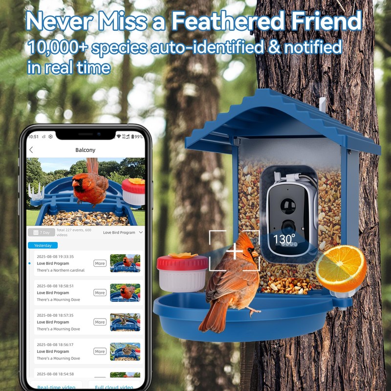 Leapbird Bird Feeder with Camera Solar Powered,2.5K HD Video Bird