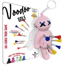 Voodoo Golf Ball Tee Holder | Novelty Keychain Accessories for Bags | Gifts for Men | Fits 3 1/4, 2 3/4, 1 1/2 Tees, baby pink
