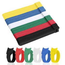 WSZJINB Pack of 120 Velcro Cable Ties, Resealable, Colourful Cable Velcro Cable Ties, Reusable, Cable Velcro for Cable Management, Cable Organiser, Length 15 cm