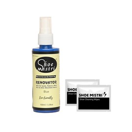 Shoe Mistri Shoe Cleaner(2 Wipes) and Blue Renovator - Suede, Nubuck, Canvas, Knit and Most Other Absorbent Fabrics - 100 Ml
