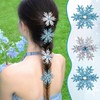 OIIKI 6pcs Large Snowflake Hair Clips for Women, 2,36in, Blue