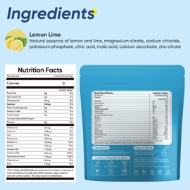 VitalHarvest VitalHarvest 36 Sticks Electrolytes Powder Packets Sugar Free Hydration Packets Electrolyte Liquid Daily IV Drink Mix with Lemon Lime, Low Sodium, 0 Calorie
