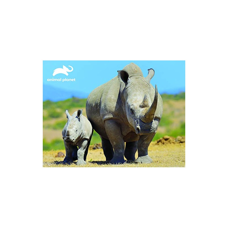 Animal Planet AP13791 Rhinocers 63 Pieces Rhinoceros 3D Effect Jigsaw