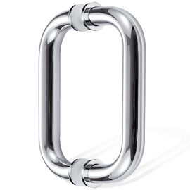 NovaNectar Glass Shower Door Handle, Bathroom Shower Door Replacement Handles, Back to Back 304 Stainless Steel Pull Hardware for Sliding、Frameless Shower Doors Pull Handle (Chrome, 6 inch)