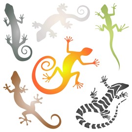 Geckos Stencil, 6.5 x 6.5 inch - Mixed Media Lizard Reptile