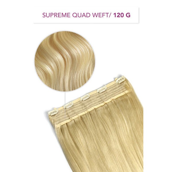 cliphair Light Ash Blonde (#22) Supreme Quad Weft One Piece Clip In Hair Extensions, 20"