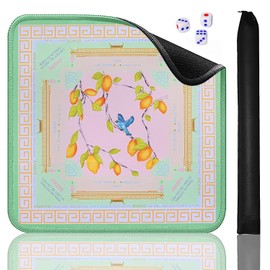 Jongyance Green American Learning Mahjong Mat (33”x33”), Anti-Slip, Mahjong Mat for Table, Mah-jongg Game Mat